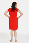 Zivame Girls Lounge Knit Poly Loungewear Dress - Aurora Red — thumbnail 3